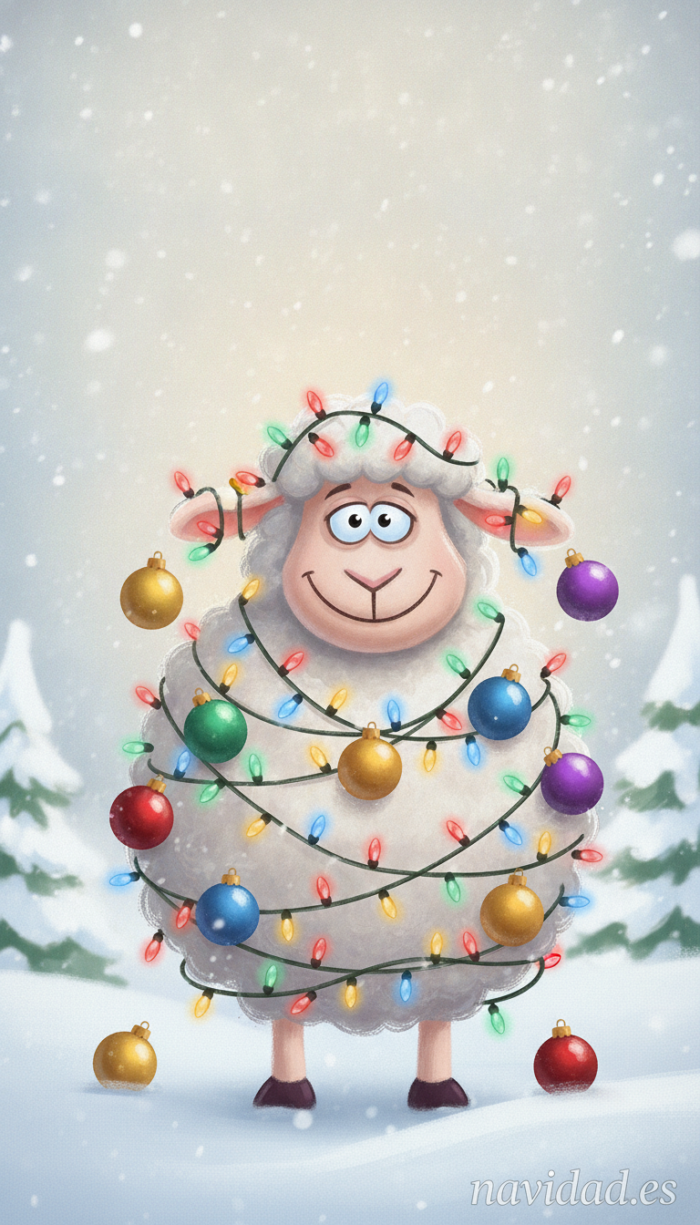 Las ovejas y la vaca decorando la Navidad 2026 6