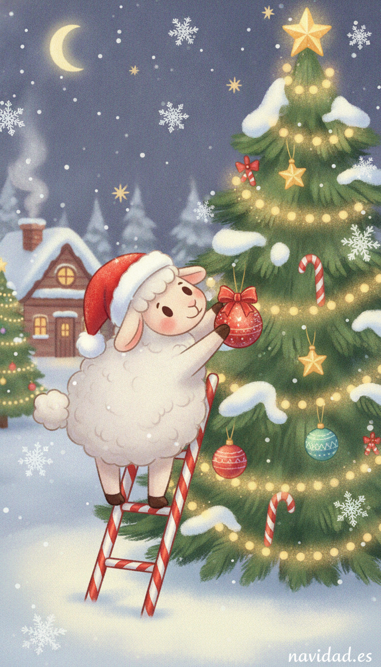 Las ovejas y la vaca decorando la Navidad 2026 1