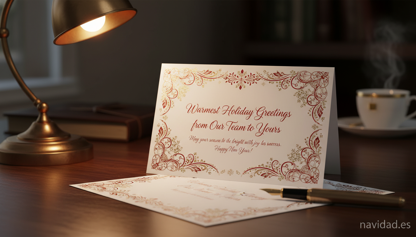 Felicitaciones navideñas originales para empresas en 2026 1 Tarjeta de felicitación navideña corporativa elegante