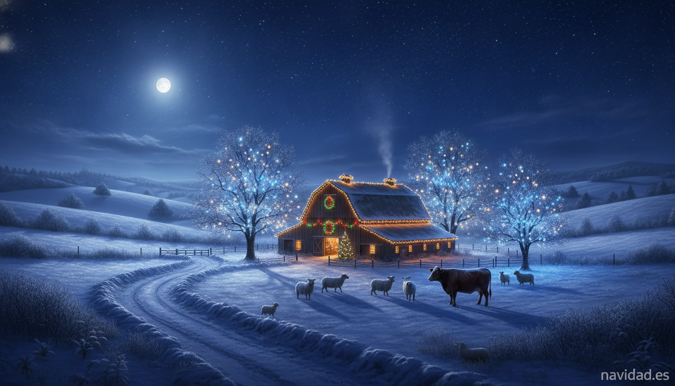 Las ovejas y la vaca decorando la Navidad 2026 5