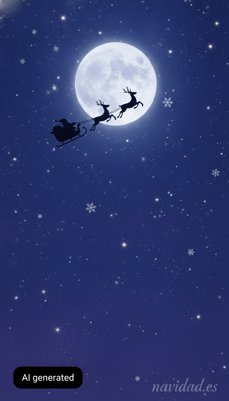 Fondo de pantalla navideño: Papá Noel entre estrellas 1