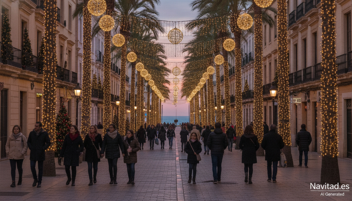 Málaga iluminada durante una escapada de Navidad - Escapadas de Navidad 2026